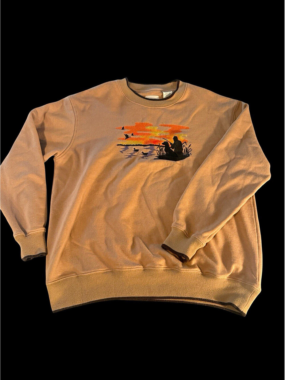 Victory Outfitters Men's Fleece Pullover Crewneck Graphic Hunting Tan XL
